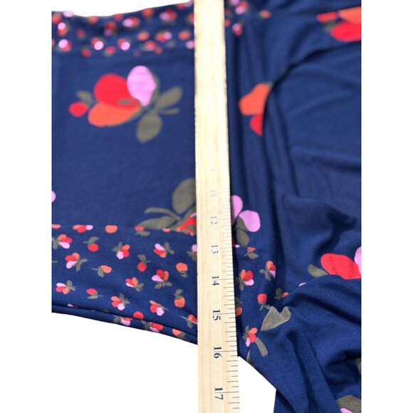 Boden Womens Size 4 Floral Fit & Flare Dress Blue Pink Red Long Sleeve - Picture 6 of 8